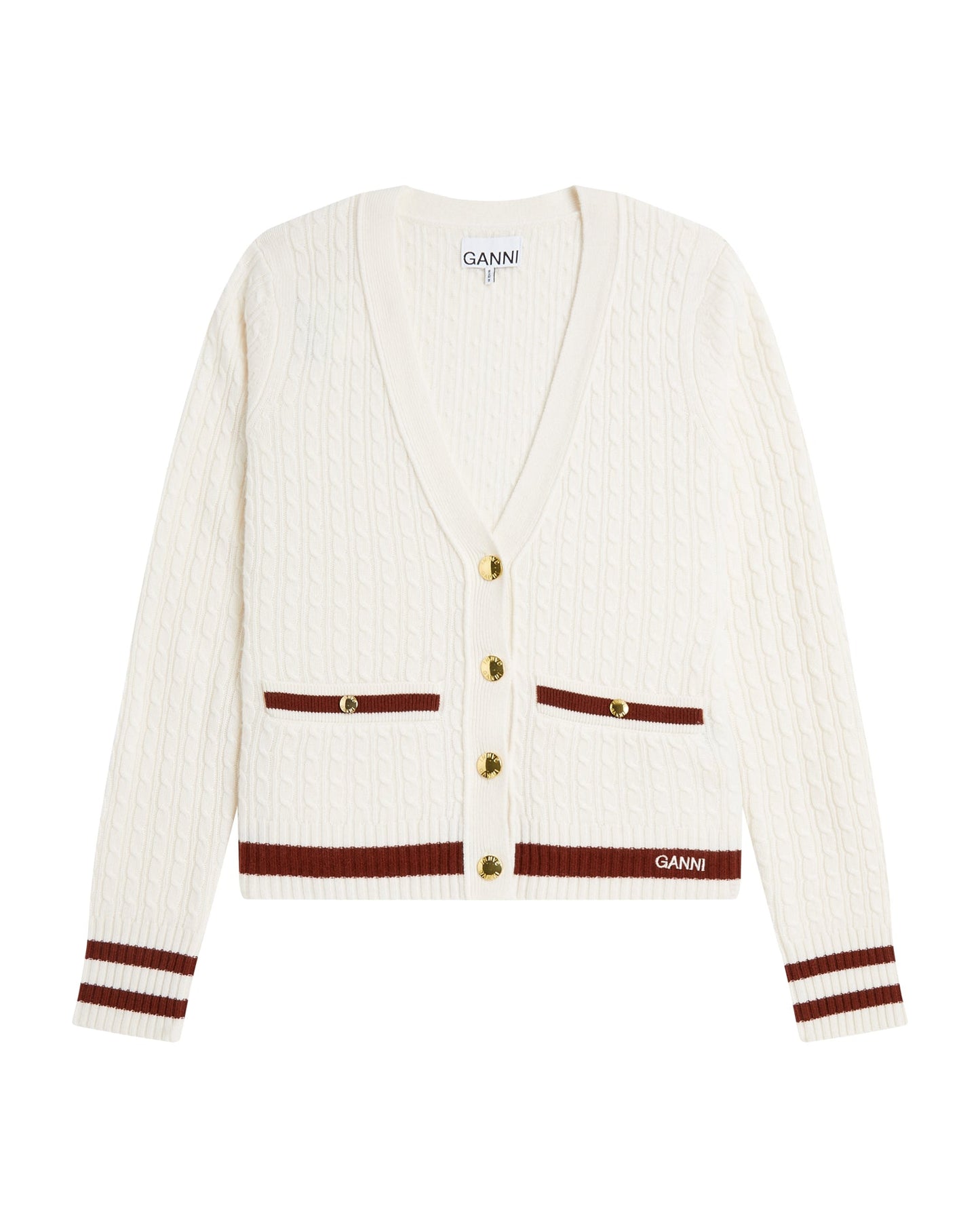 GANNI Cashmere cables cardigan