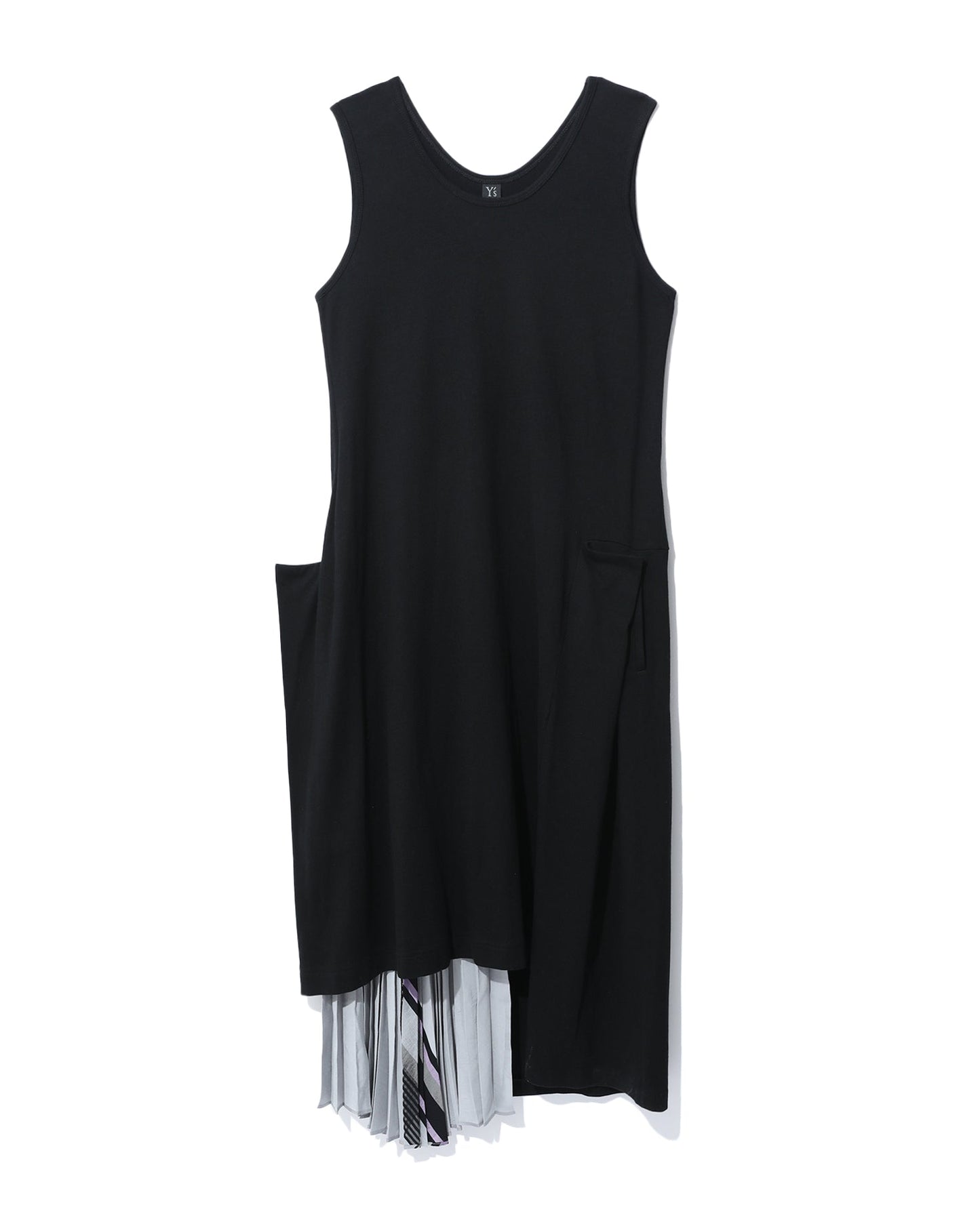 Y'S Pleated panel sleeveless dress