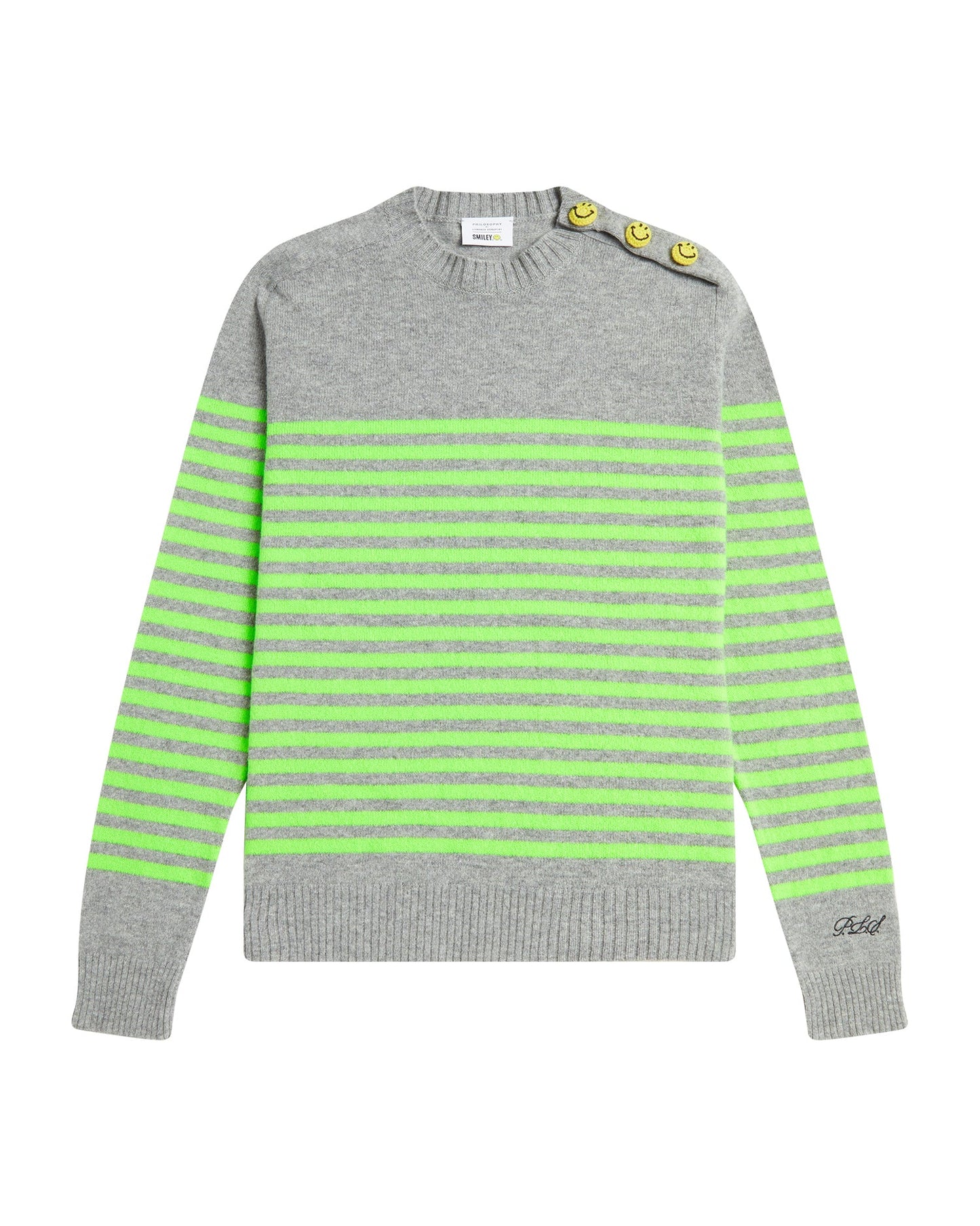 PHILOSOPHY DI LORENZO SERAFINI X Smiley Company striped knit sweater