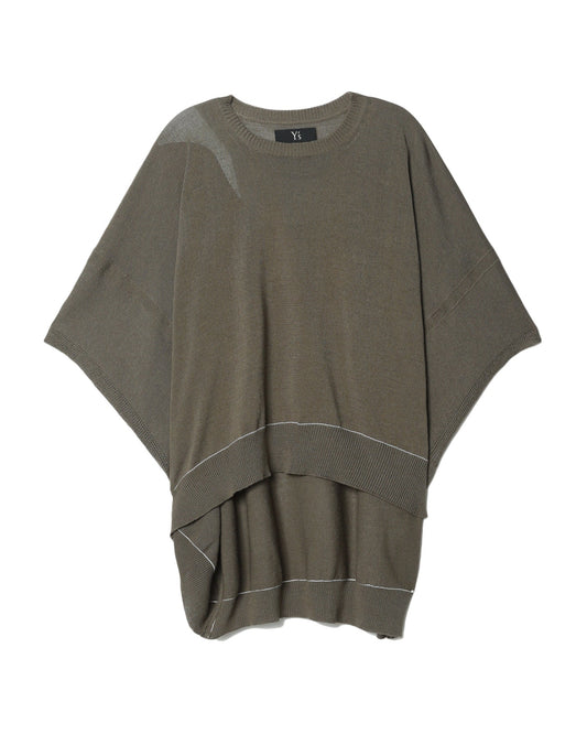 Y'S Crew neck  knitted poncho