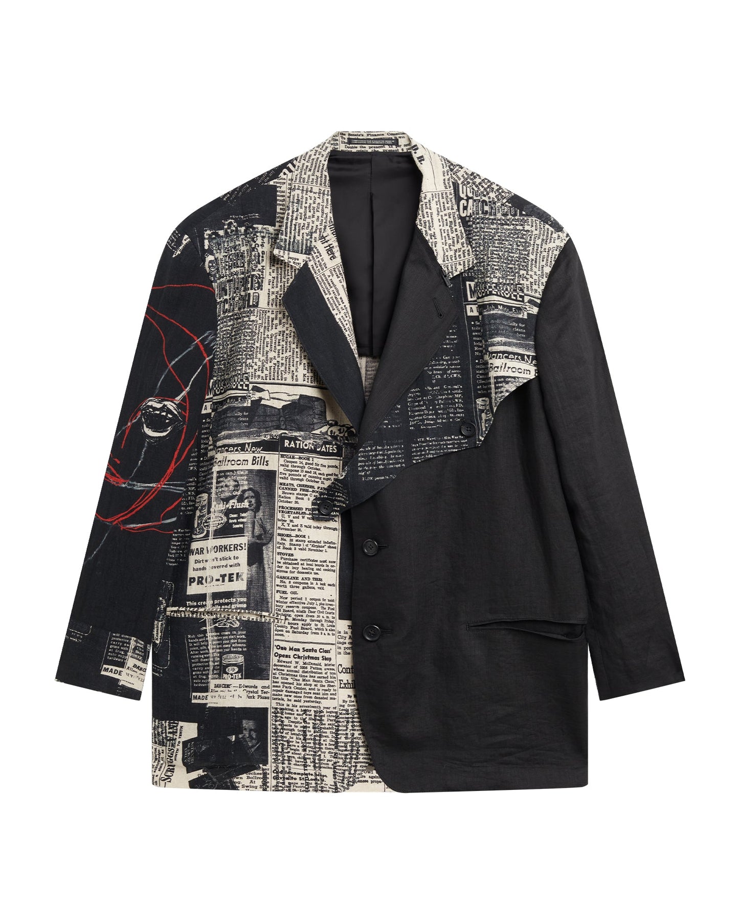 YOHJI YAMAMOTO HOMME Newspaper Cambrick jacket