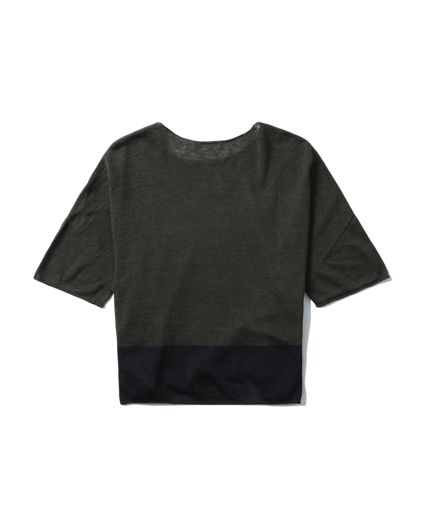 Y'S Cropped knit crew neck