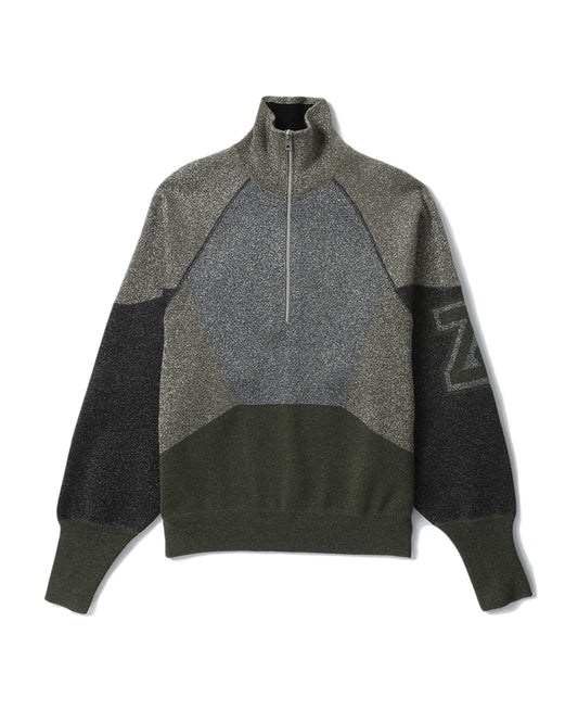 ZADIG & VOLTAIRE half-zip high neck knit top